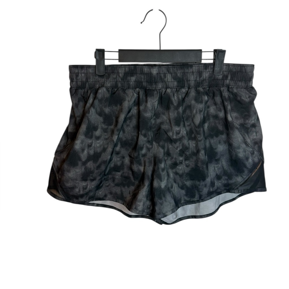 All In Motion Gray and Black Tie Dye Lined Running Shorts